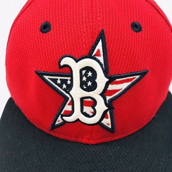 Boston Red Sox MLB Logo Hat Mens 7 1/4 New Era 59FIFTY Red & Black Flag Star Cap - Picture 5 of 12